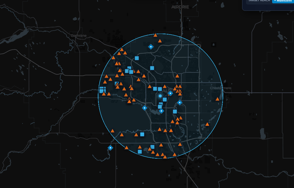 HydroScout Spatial Screening Radius Calgary